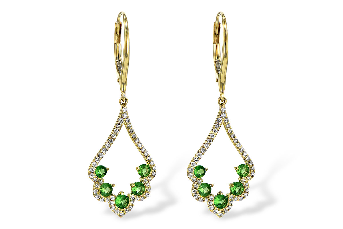 L208-18674: EARR .64 GREEN GARNET .98 TGW