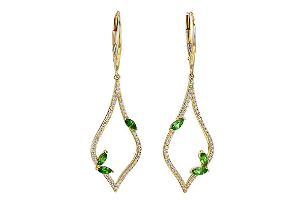 L208-24165: EARR .42 GREEN GARNET .77 TGW