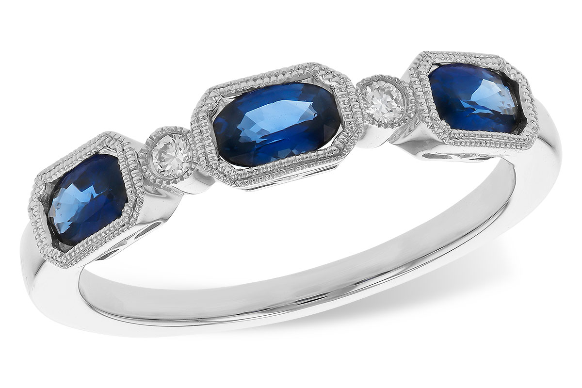 L292-75047: LDS WED RG .72 SAPPHIRE .77 TGW (4x3MM SAPP)