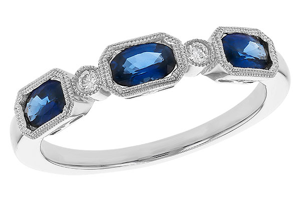 L292-75047: LDS WED RG .72 SAPPHIRE .77 TGW (4x3MM SAPP)