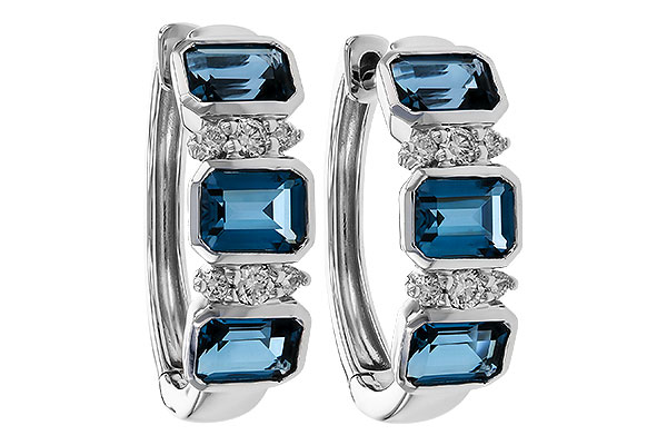 L292-75065: EARRINGS 1.37 TW LONDON BLUE TOPAZ 1.48 TGW