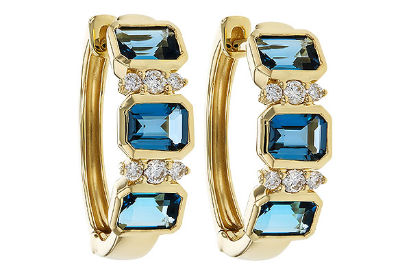 L292-75065: EARRINGS 1.37 TW LONDON BLUE TOPAZ 1.48 TGW