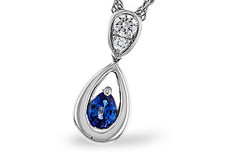 L292-75956: NECKLACE .21 SAPPHIRE .27 TGW (4x3 SAPP)