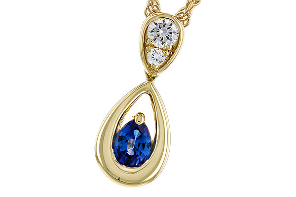 L292-75956: NECKLACE .21 SAPPHIRE .27 TGW (4x3 SAPP)
