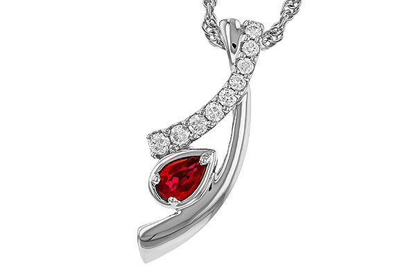 L292-78638: NECKLACE .21 RUBY .38 TGW (5x3 RUBY)