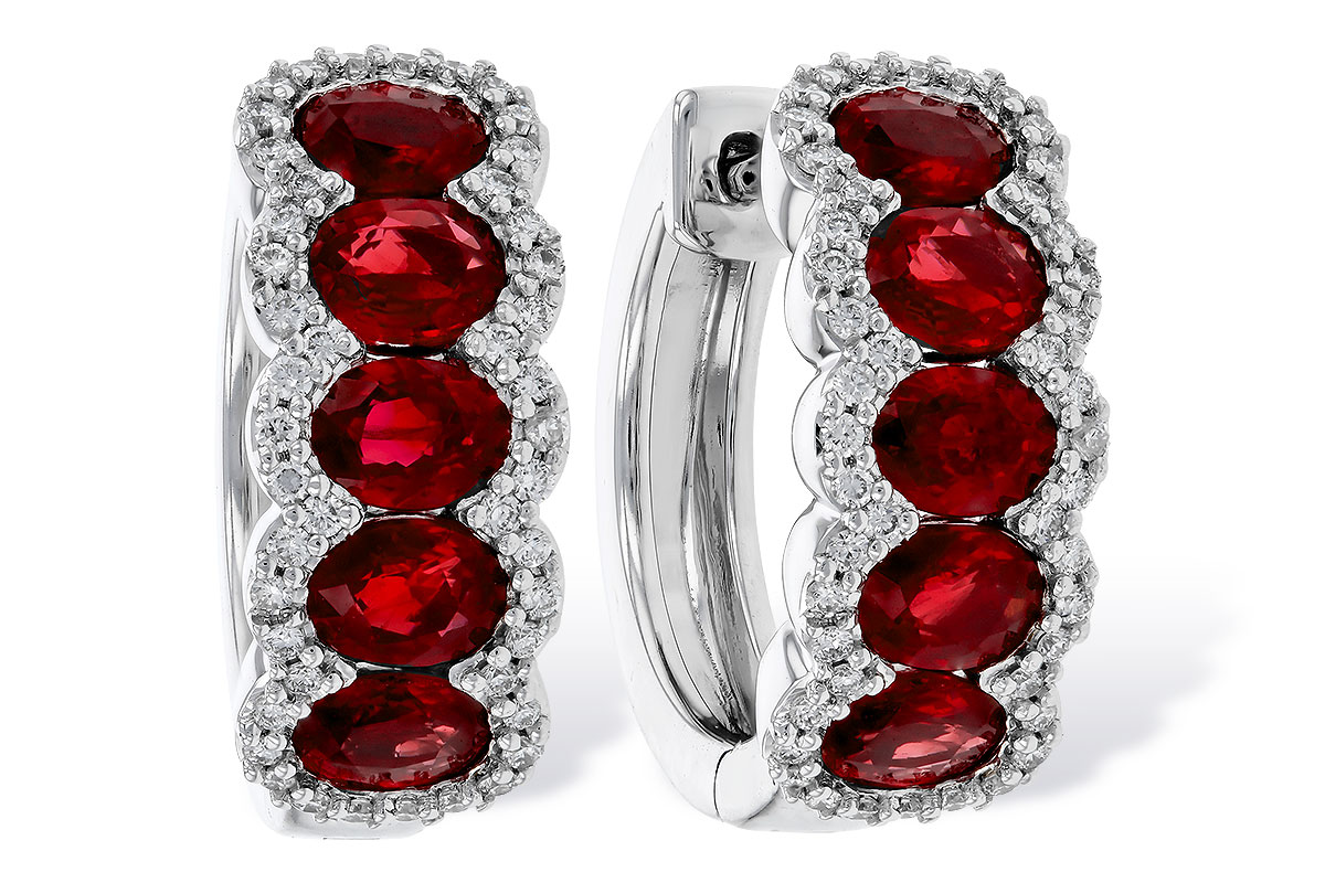 L292-79629: EARRINGS 2.20 TW RUBY 2.45 TGW