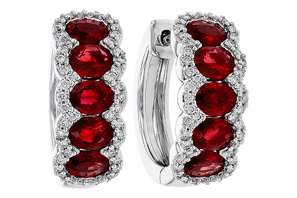 L292-79629: EARRINGS 2.20 TW RUBY 2.45 TGW