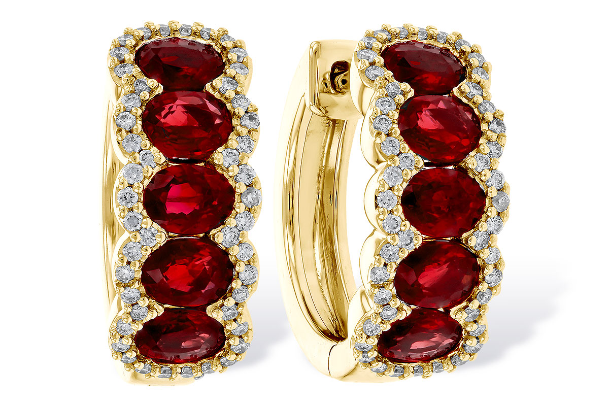 L292-79629: EARRINGS 2.20 TW RUBY 2.45 TGW