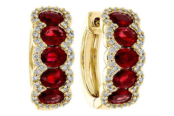 L292-79629: EARRINGS 2.20 TW RUBY 2.45 TGW
