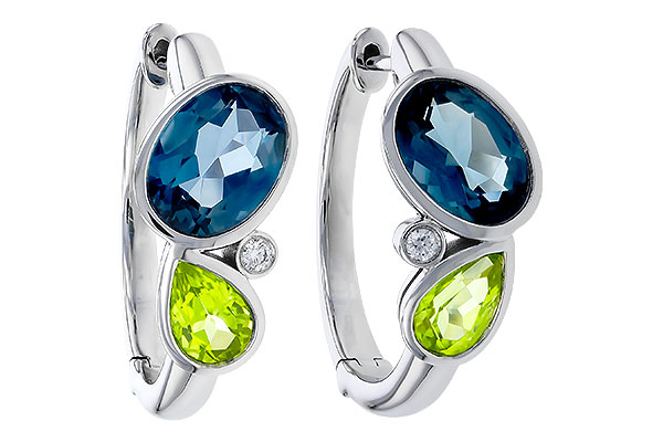 L292-81420: EARRINGS 2.97 SEMI-PREC (PER,LBT) 3.00 TGW