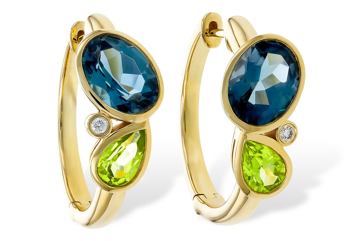 L292-81420: EARRINGS 2.97 SEMI-PREC (PER,LBT) 3.00 TGW