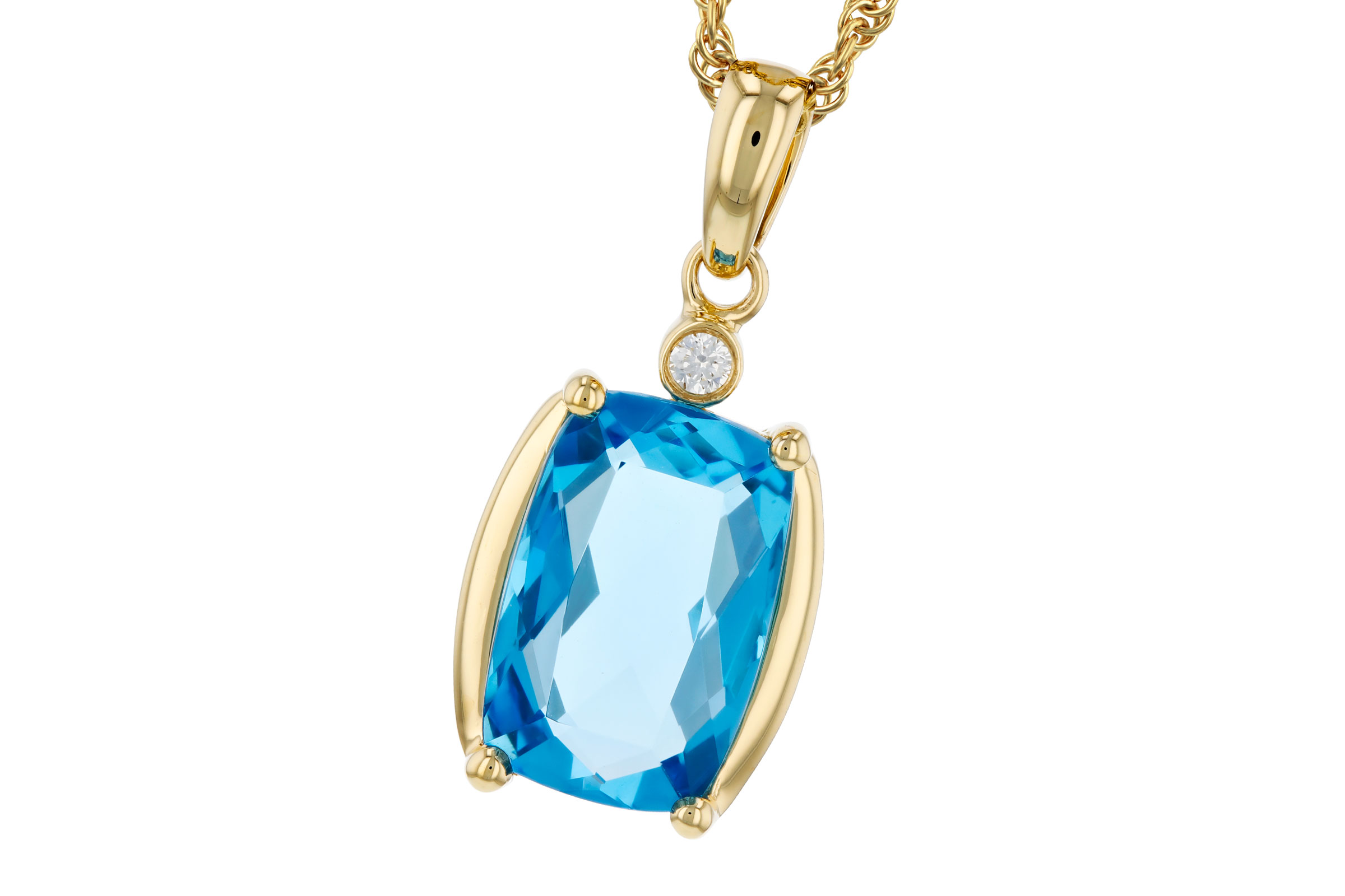 L293-65920: NECKLACE 2.88 BLUE TOPAZ 2.90 TGW (11x7MM BT)