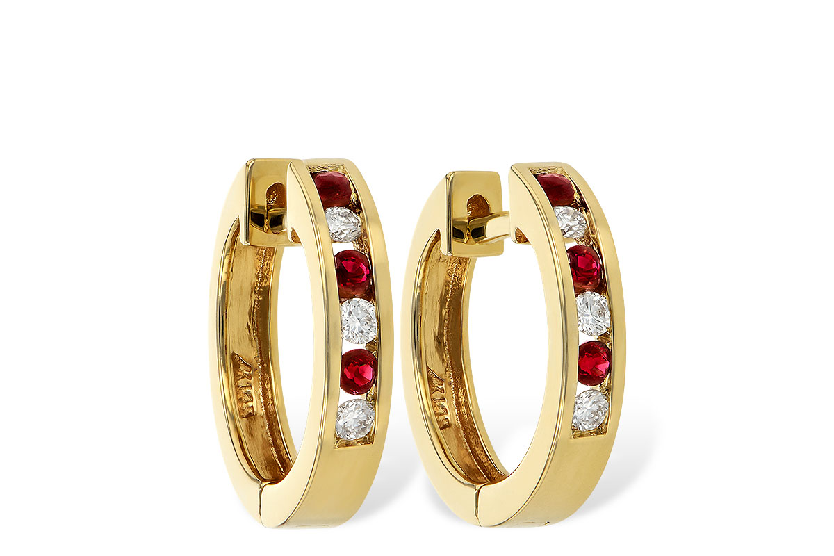 M019-12274: EARRINGS .16 RUBY .26 TGW