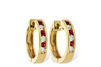 M019-12274: EARRINGS .16 RUBY .26 TGW