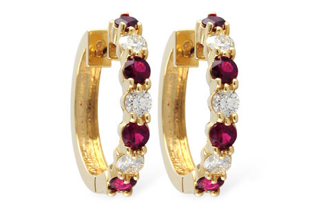 M019-12292: EARRINGS 1.30 RUBY 2.08 TGW