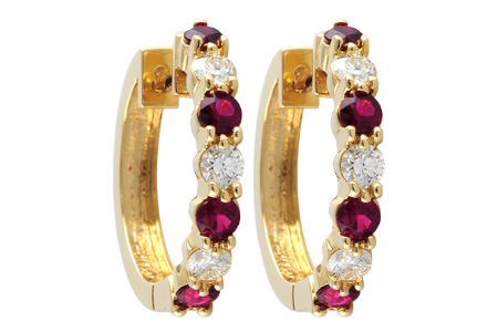 M019-12292: EARRINGS 1.30 RUBY 2.08 TGW