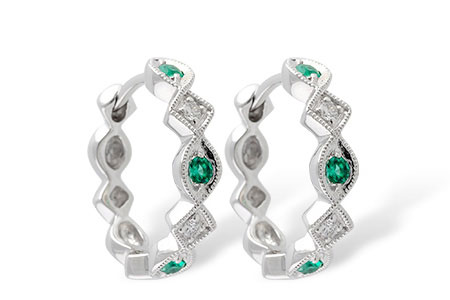 M204-55974: EARRINGS .13 EMERALD .18 TGW