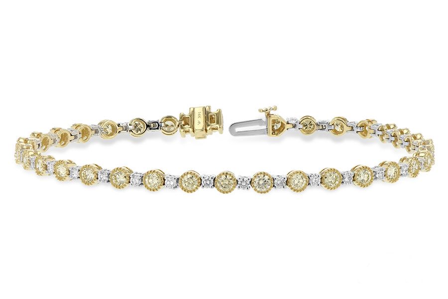 M206-45010: BRACELET 2.22 YELLOW DIA 3.04 TW