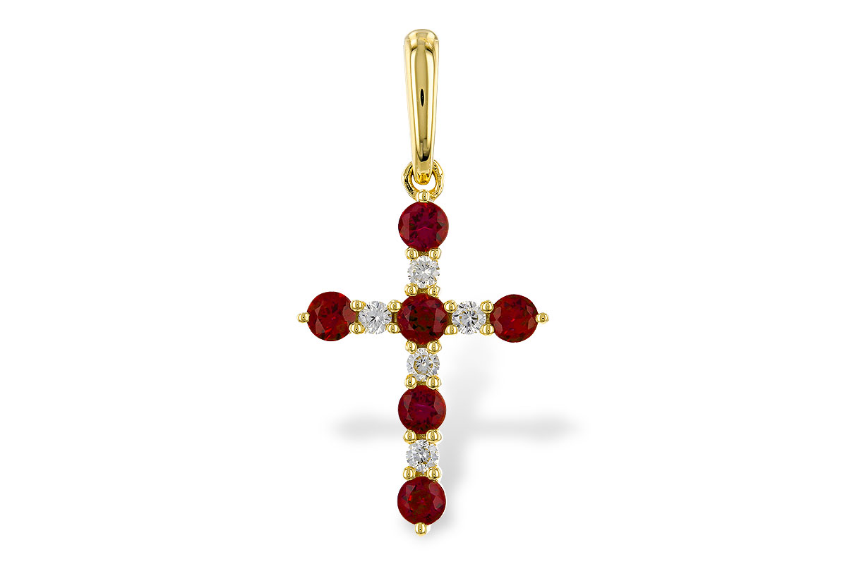 M292-75056: PENDANT .34 TW RUBY .42 TGW