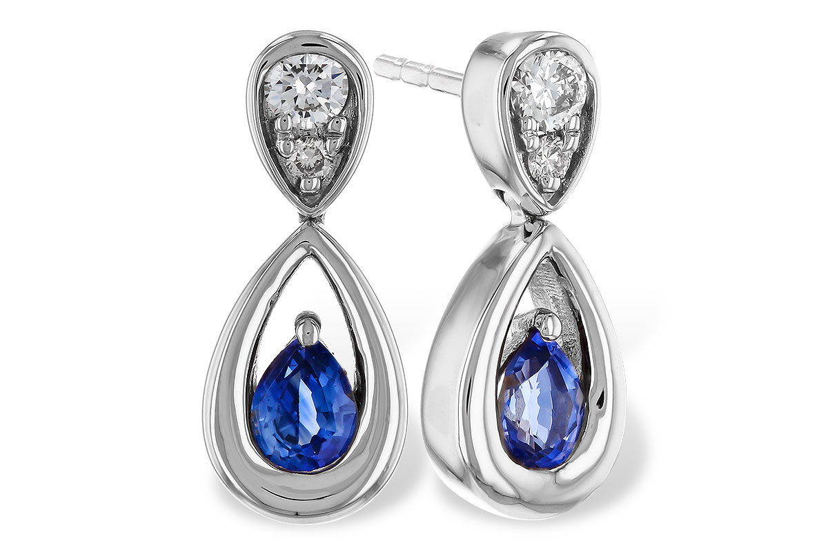 M292-75947: EARRINGS .42 SAPPHIRE .54 TGW (4x3 SAPP)