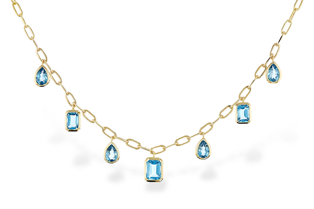 M292-75983: NECKLACE 4.10 TW BLUE TOPAZ (17")