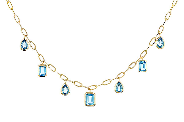 M292-75983: NECKLACE 4.10 TW BLUE TOPAZ (17")