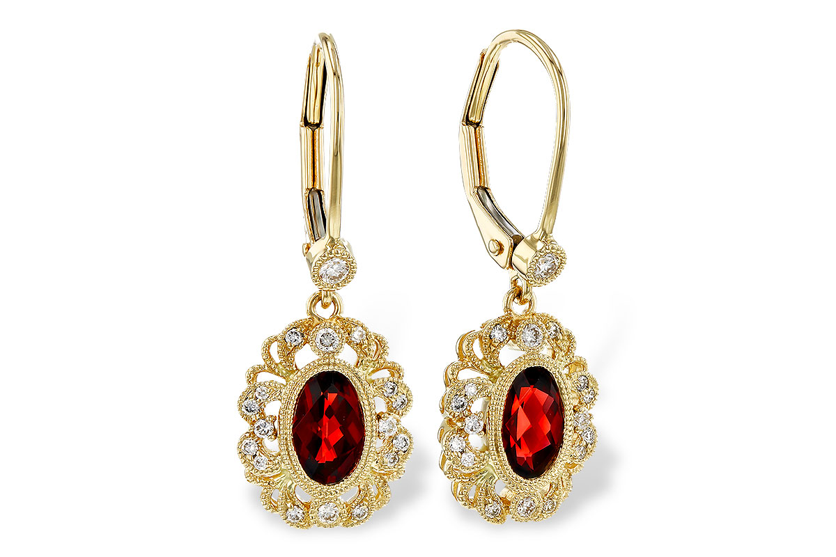 M292-76829: EARRINGS .98 TW GARNET 1.15 TGW (7x5MM GARNET)