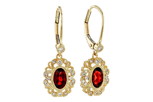 M292-76829: EARRINGS .98 TW GARNET 1.15 TGW (7x5MM GARNET)