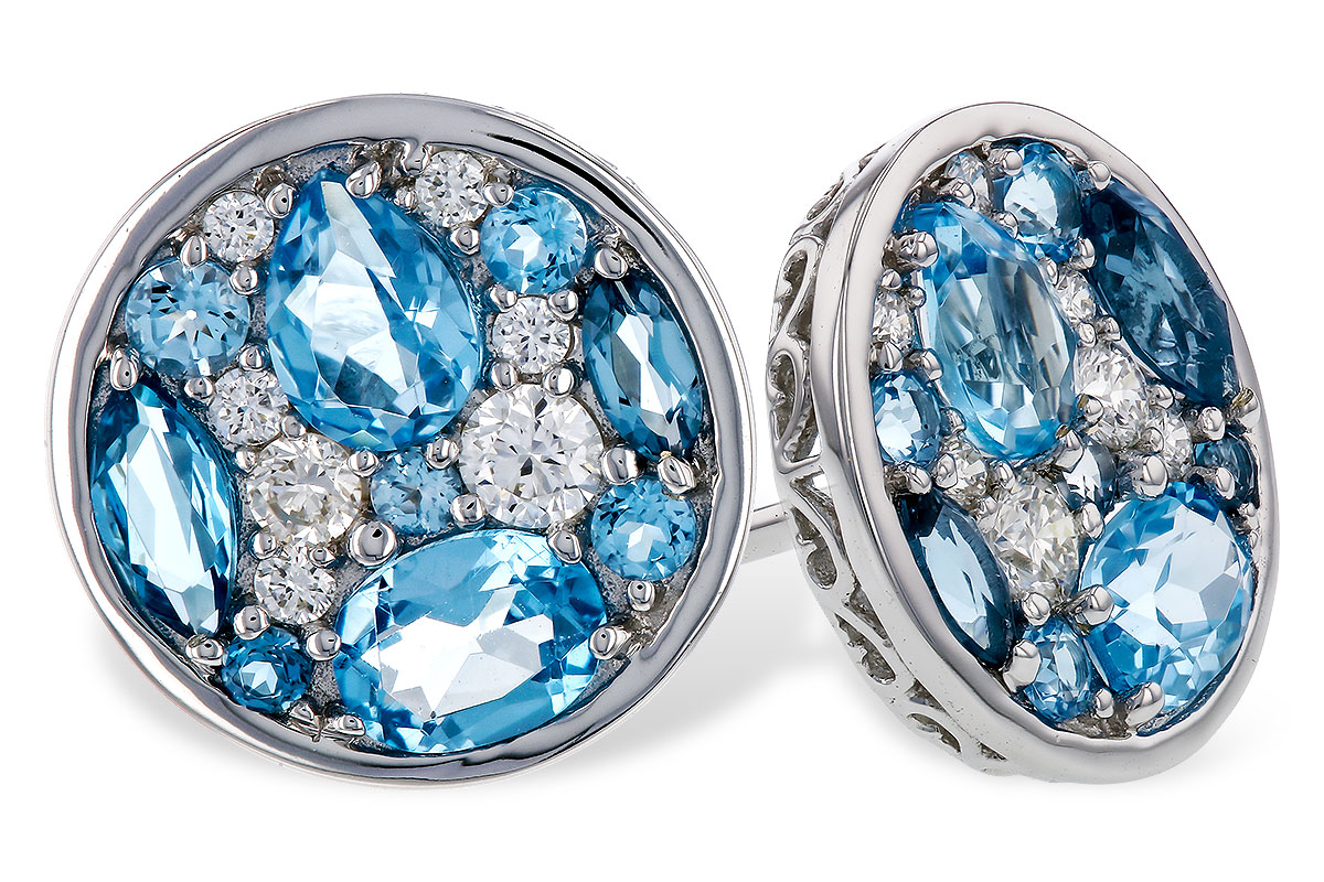 M292-76847: EARRINGS 1.02 TW BLUE TOPAZ 1.18 TGW