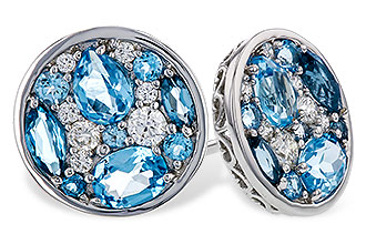 M292-76847: EARRINGS 1.02 TW BLUE TOPAZ 1.18 TGW