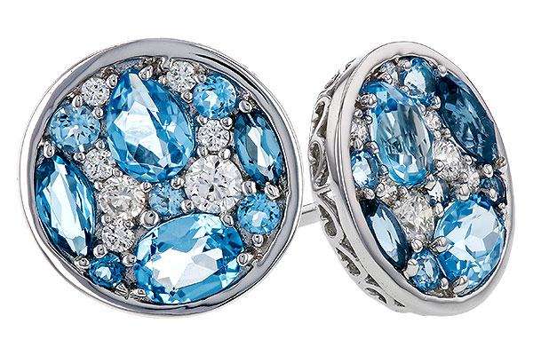 M292-76847: EARRINGS 1.02 TW BLUE TOPAZ 1.18 TGW