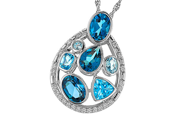 M292-78674: NECKLACE 3.23 TW BLUE TOPAZ 3.38 TGW