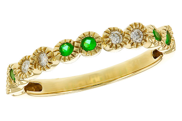M292-79610: LDS WED RG .11 TW EMERALD .20 TGW