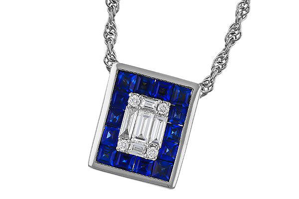 M292-80501: NECKLACE .84 SAPPHIRE TW 1.02 TGW