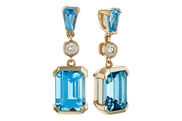 M292-80510: EARRINGS 2.37 TW BLUE TOPAZ 2.44 TGW