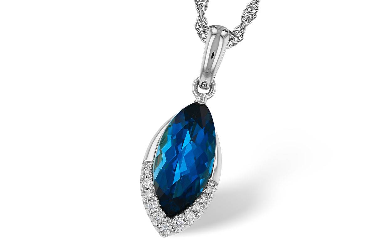 M292-80538: NECK 2.14 LONDON BLUE TOPAZ 2.20 TGW (12x6MM MQ)