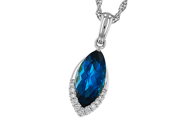 M292-80538: NECK 2.14 LONDON BLUE TOPAZ 2.20 TGW (12x6MM MQ)