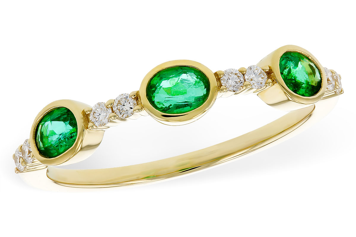 M292-81365: LDS WEDDING RG .46 TW EMERALD .58 TGW