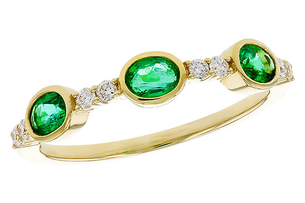 M292-81365: LDS WEDDING RG .46 TW EMERALD .58 TGW